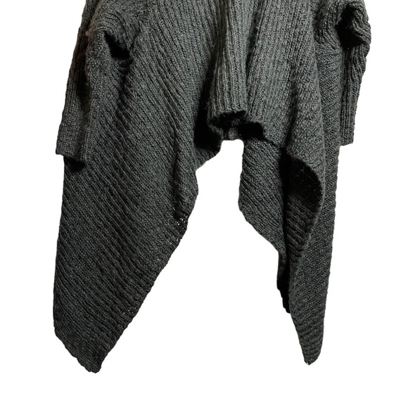 Abercrombie and Fitch Chunky Knit Waterfall Open Front Gray Dolman Cardigan M L - Picture 10 of 14